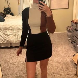 Le Lis high neck long sleeve 3 tone bodysuit